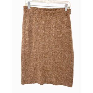 VINTAGE MILANO DESIGN GROUP SILK ANGORA BROWN SWEATER SKIRT - M